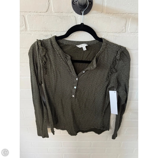 Top Long Sleeve By Lucky Brand In Green & White, Size: Xs