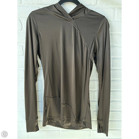Athletic Top Long Sleeve Hoodie By Under Armour In Brown, Size: L