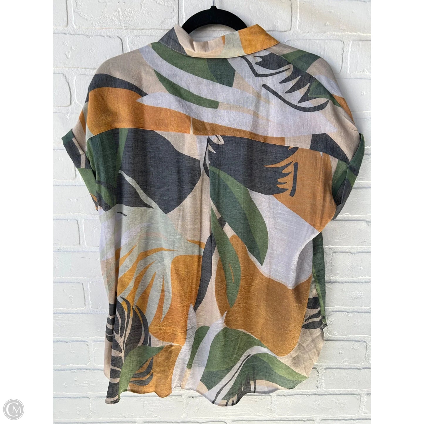 Top Short Sleeve By Tamara H In Grey & Tan, Size: M