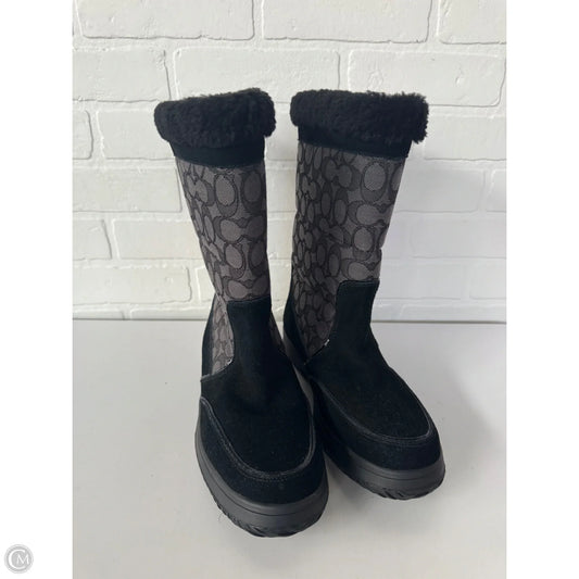 Boots Designer By Coach In Black & Grey, Size: 10
