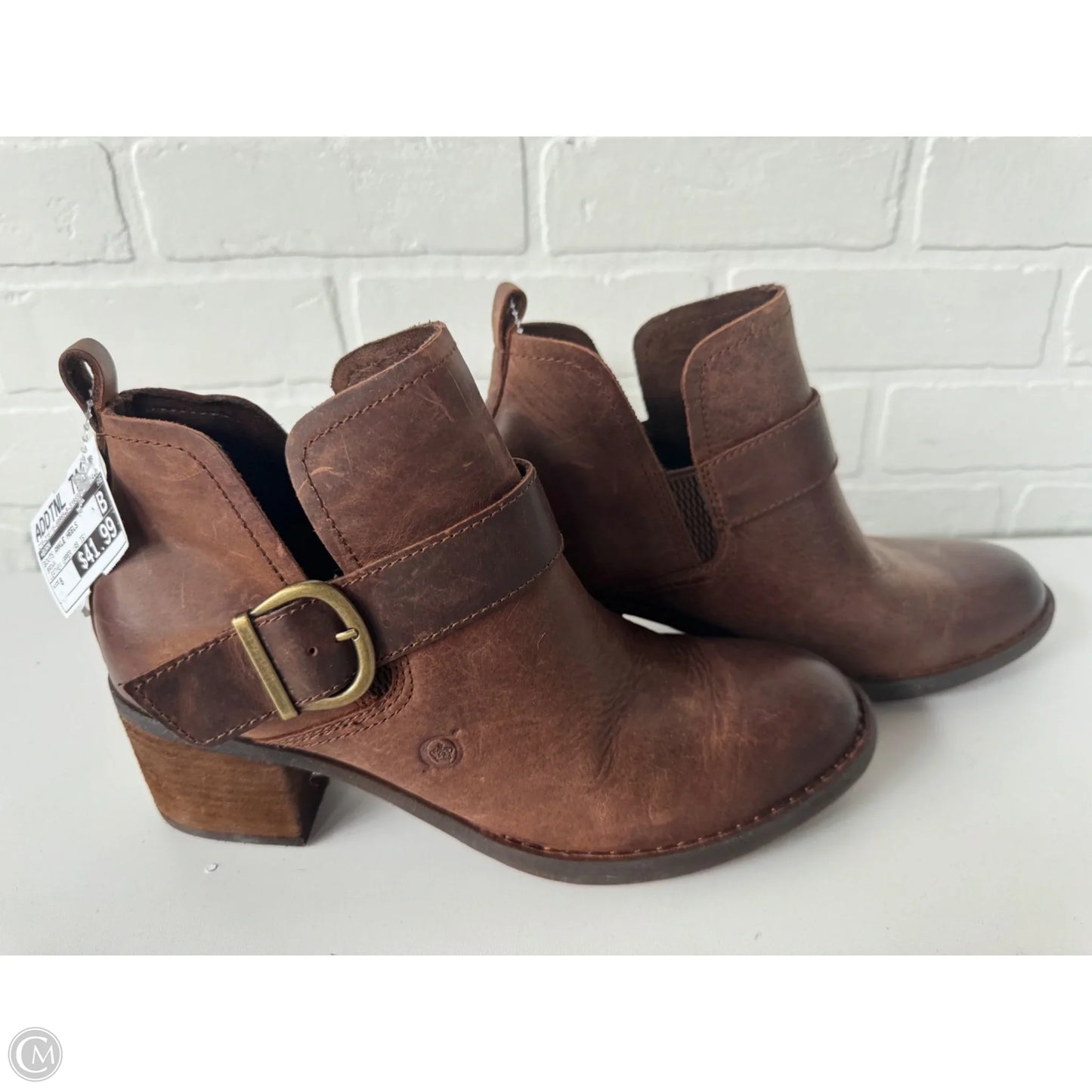 Boots Ankle Heels By Born In Brown, Size: 8