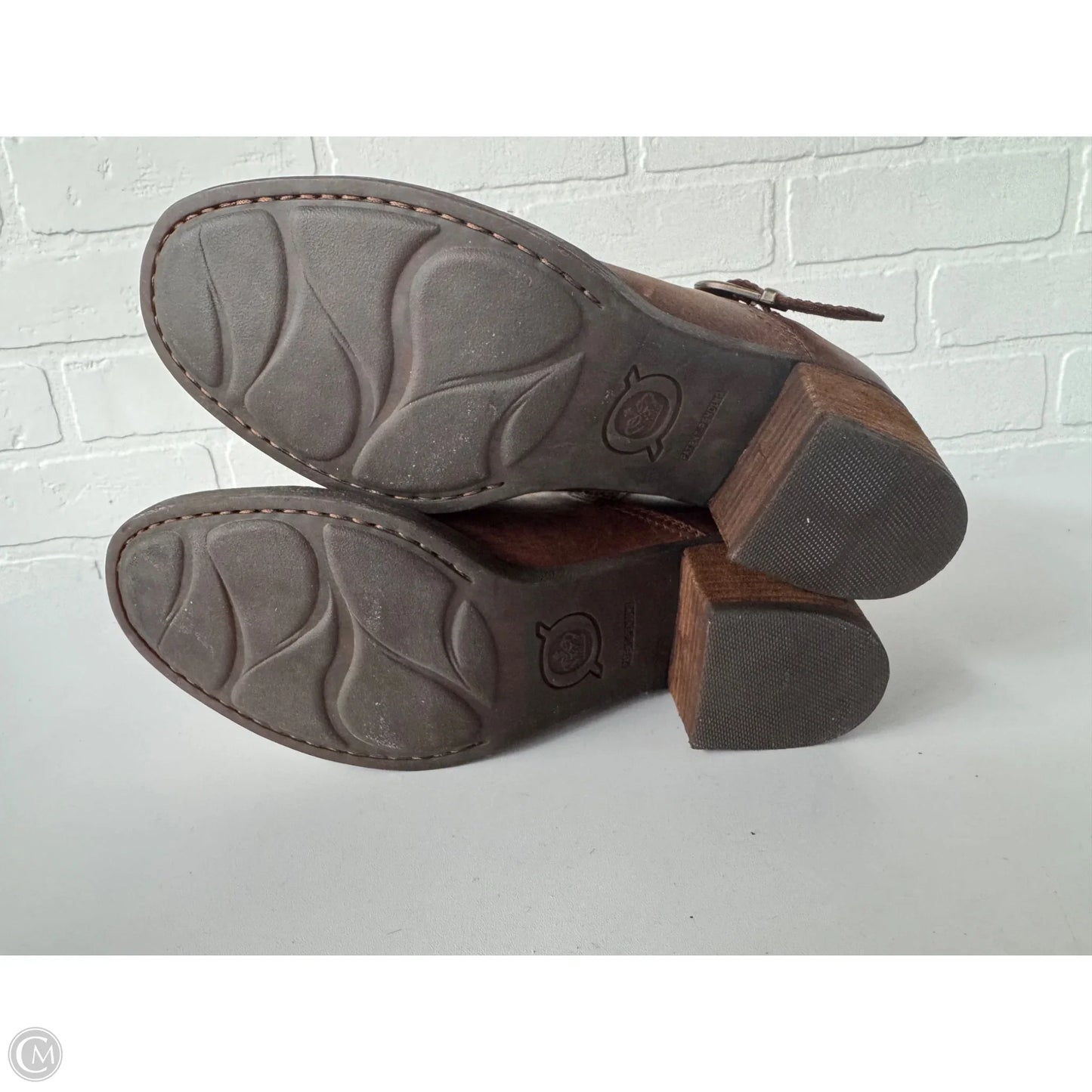 Boots Ankle Heels By Born In Brown, Size: 8