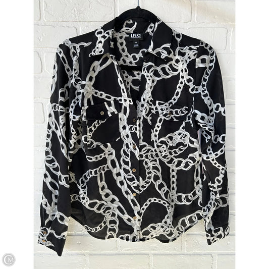Top Long Sleeve By Inc In Black & Grey, Size: Sp