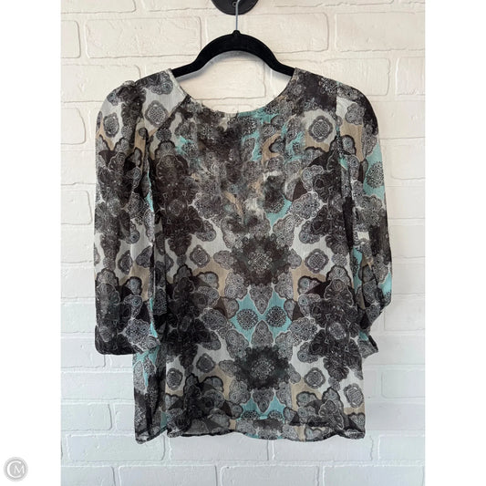 Top Short Sleeve By Bcbgeneration In Blue & Brown, Size: S