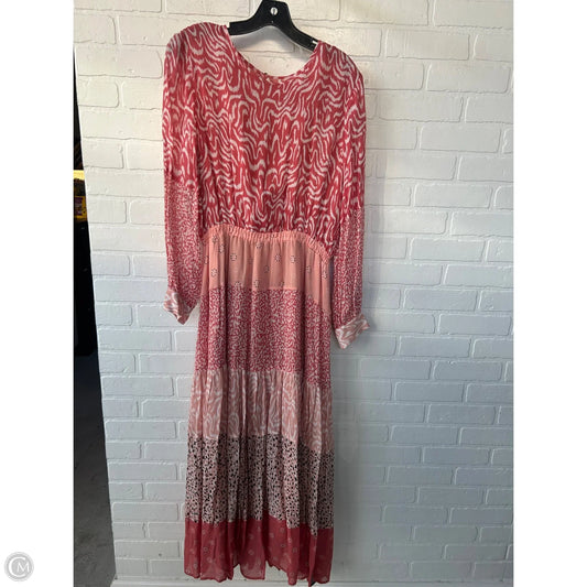 Dress Casual Maxi By Dolan Left Coast In Pink & White, Size: L
