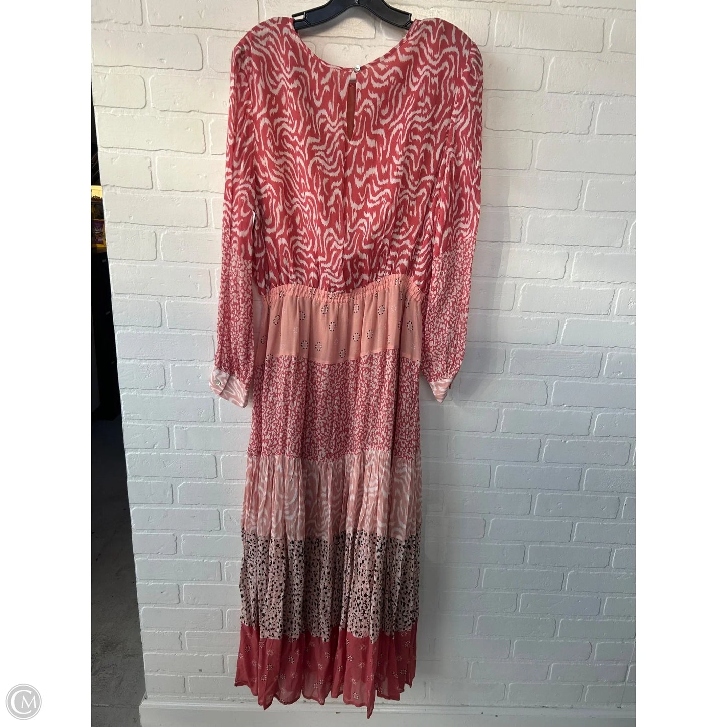 Dress Casual Maxi By Dolan Left Coast In Pink & White, Size: L