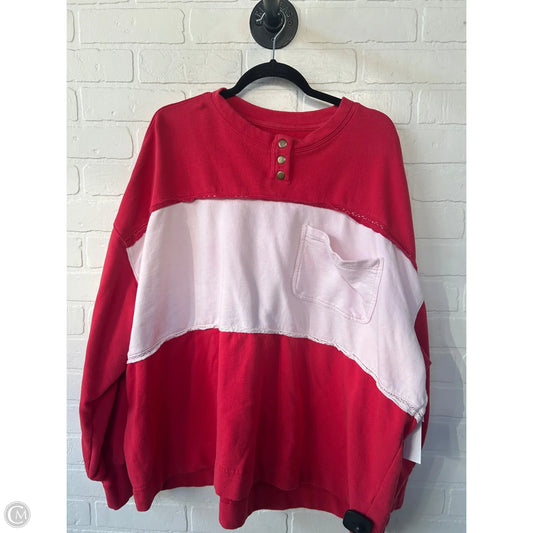 Sweatshirt Crewneck By Free People In Pink & Red, Size: S