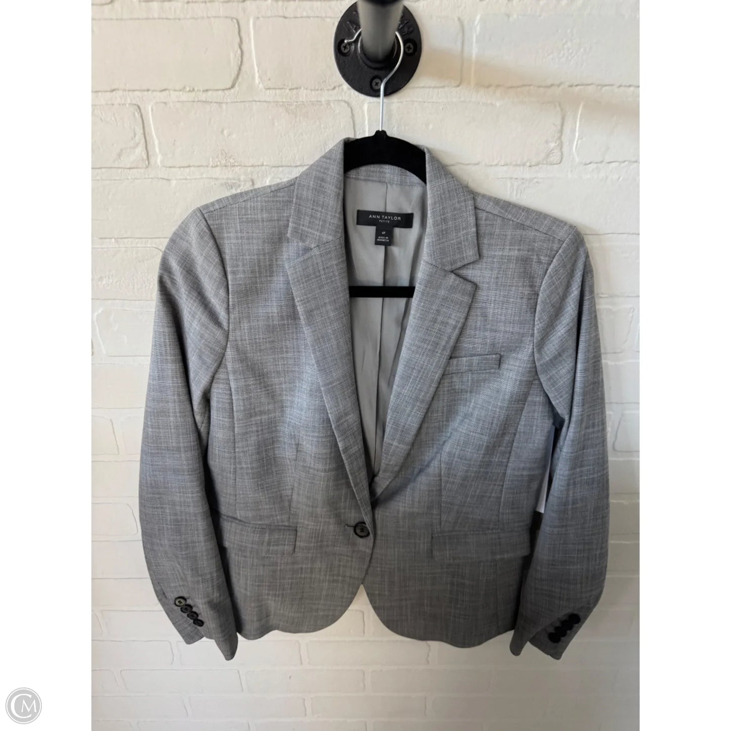Blazer By Ann Taylor In Grey, Size: Sp