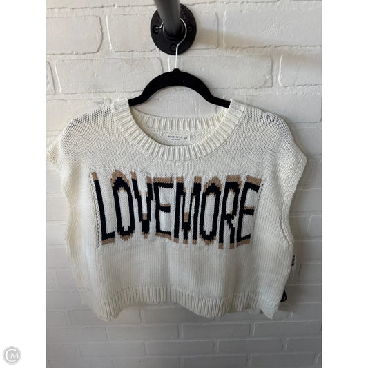 Vest Sweater By Miss Love In Blue & Cream, Size: S