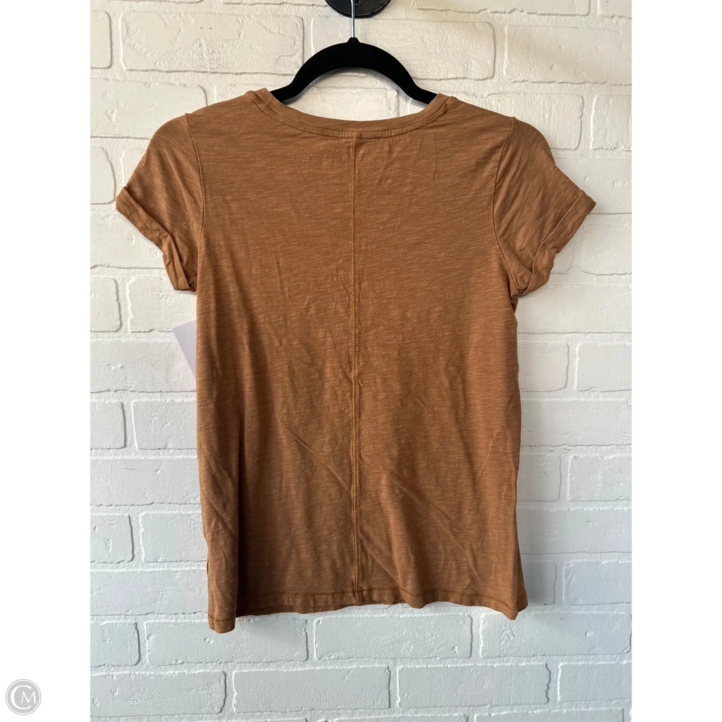 Top Short Sleeve Basic By Max Studio In Tan, Size: Xs