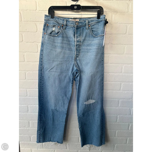 Jeans Straight By Levis In Blue Denim, Size: 12