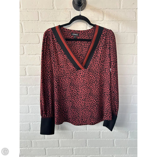 Top Long Sleeve By Express In Black & Brown, Size: M