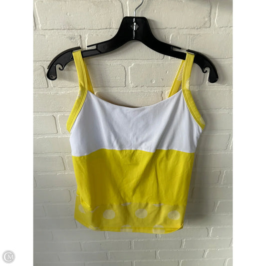 Athletic Tank Top By Lululemon In White & Yellow, Size: M