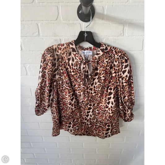 Top Short Sleeve By Gibson And Latimer In Animal Print, Size: L
