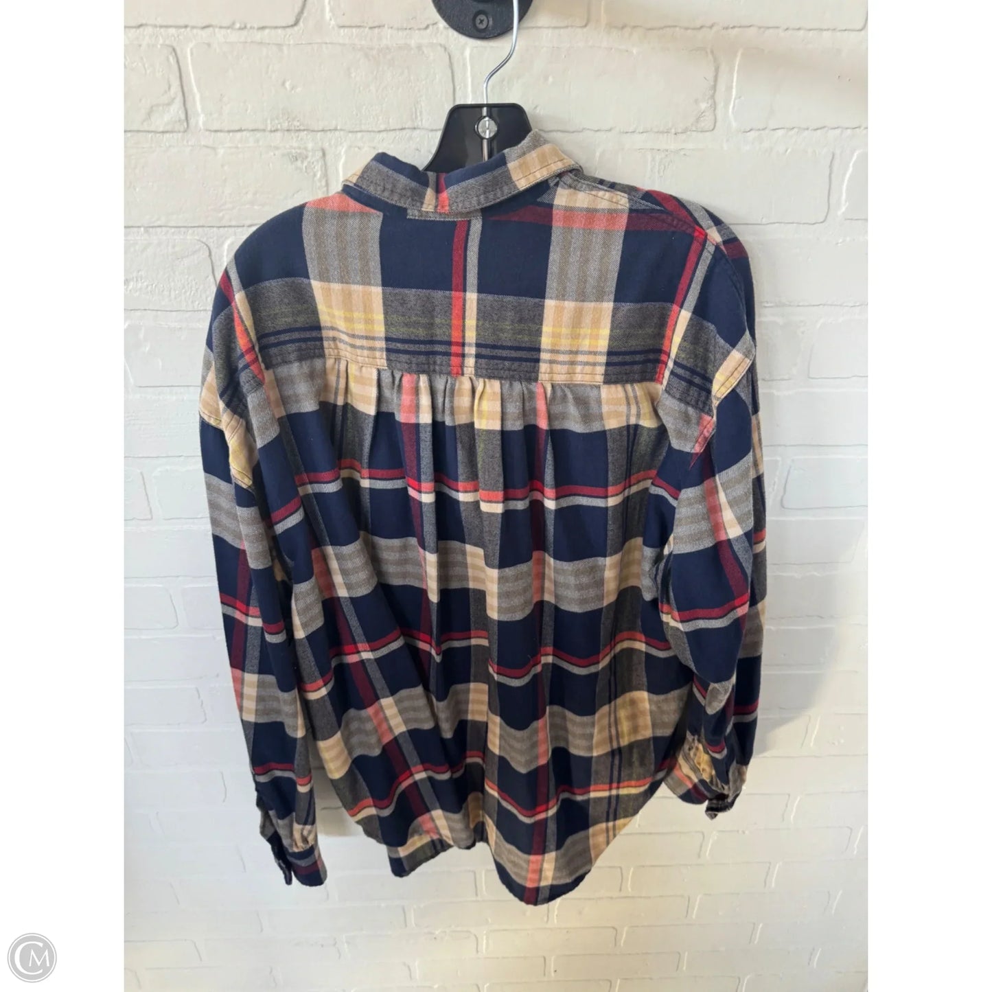 Top Long Sleeve By Levis In Blue & Tan, Size: L