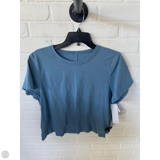 Athletic Top Short Sleeve By Lululemon In Blue, Size: L