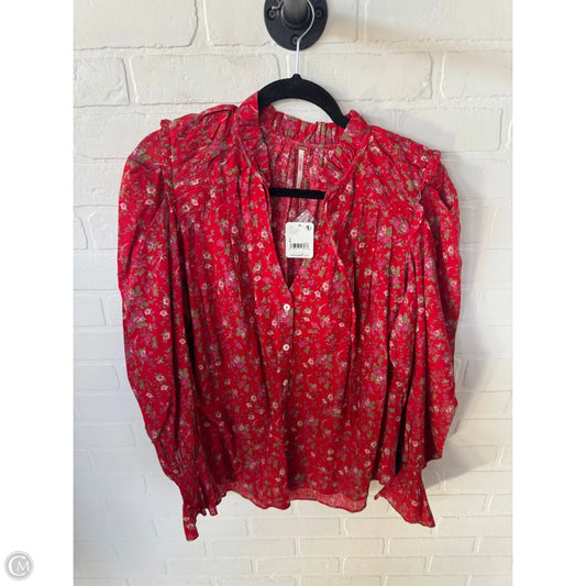 Top Long Sleeve By Free People In Red, Size: L