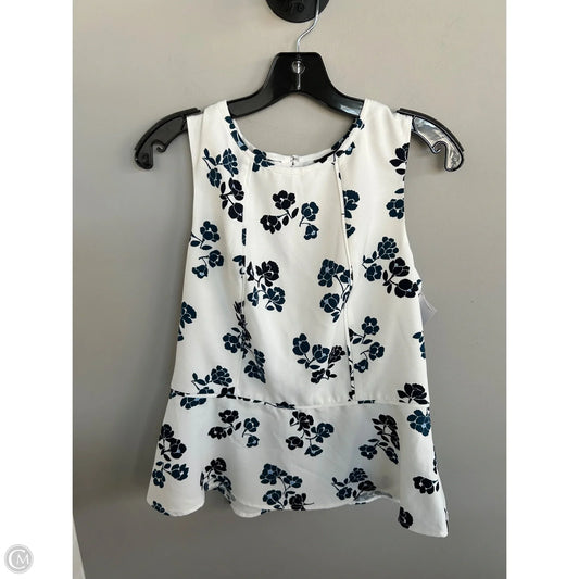 Top Sleeveless By Banana Republic In Blue & White, Size: M