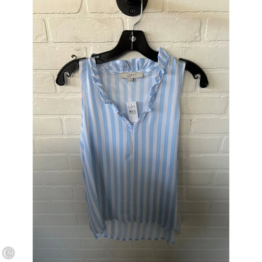 Top Sleeveless By Loft In Blue & White, Size: M