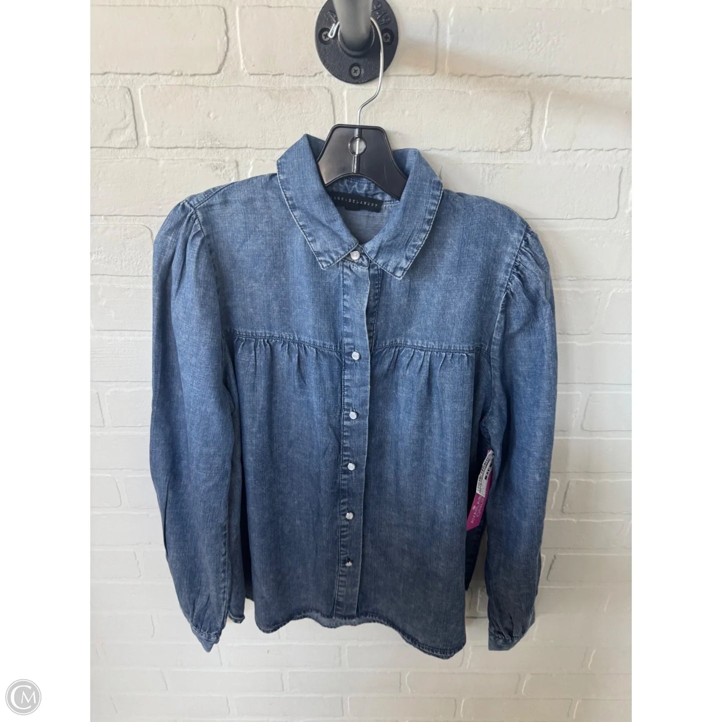 Top Long Sleeve By Jane And Delancey In Blue Denim, Size: S