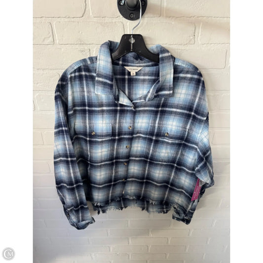 Top Long Sleeve By Lucky Brand In Blue & White, Size: Xl