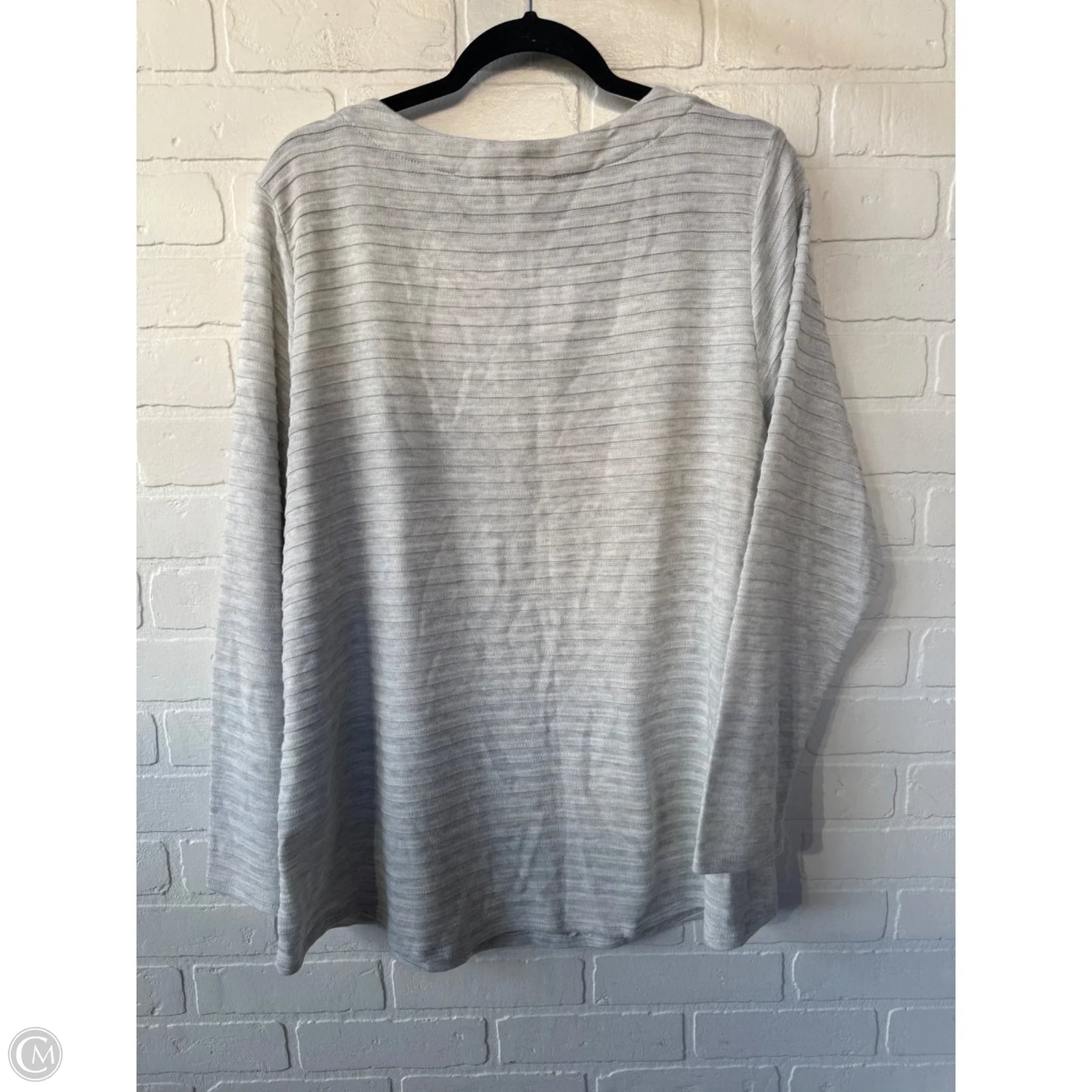 Top Long Sleeve By Cj Banks In Grey, Size: 2x