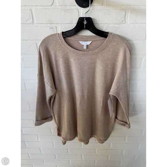 Top 3/4 Sleeve Basic By Crown And Ivy In Tan, Size: Xs