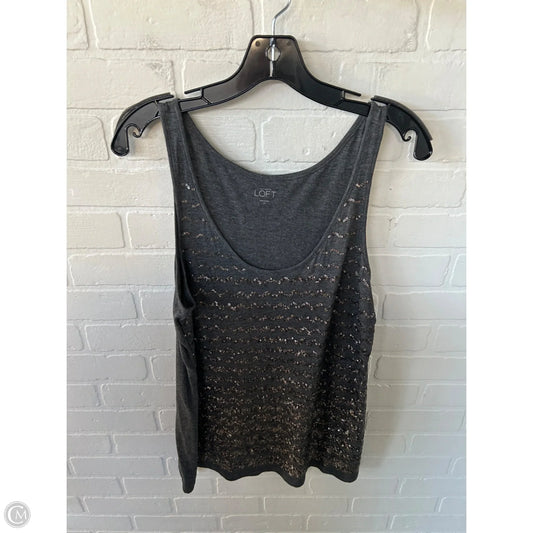 Top Sleeveless By Loft In Gold & Grey, Size: M