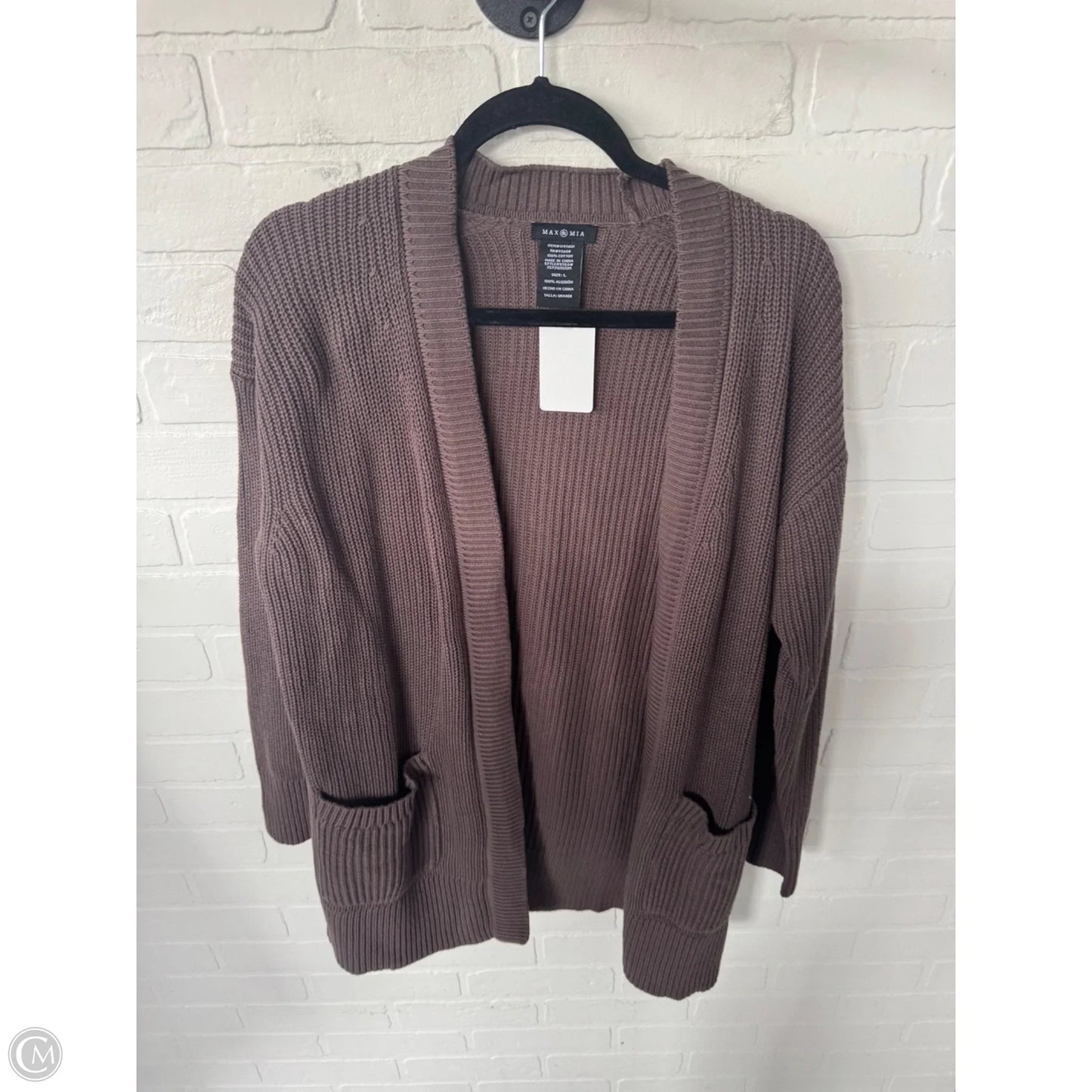 Sweater Cardigan By Clothes Mentor In Grey, Size: L