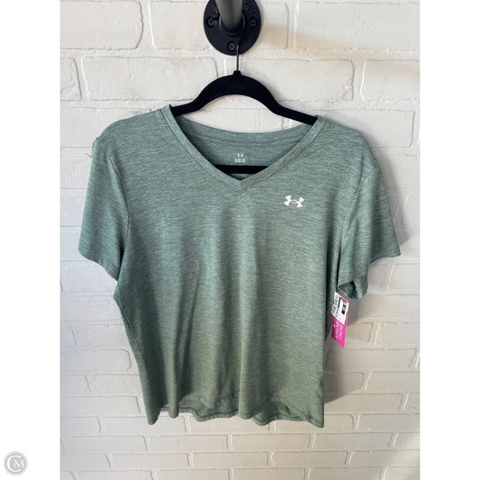 Athletic Top Short Sleeve By Under Armour In Green, Size: L