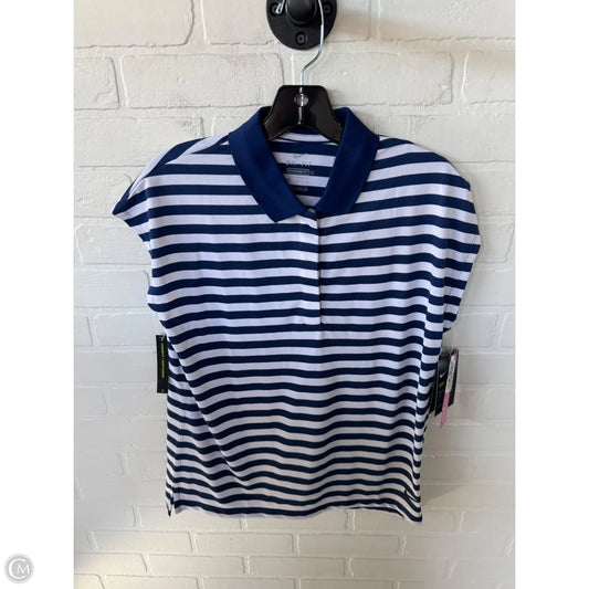 Athletic Top Short Sleeve By Nike In Blue & White, Size: M