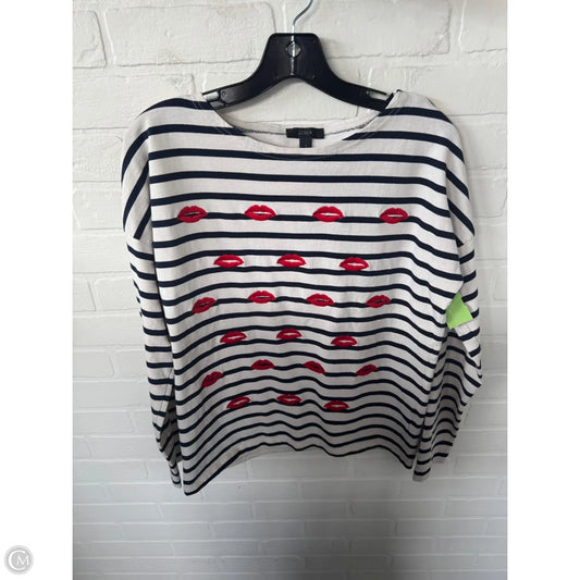 Top Long Sleeve By J. Crew In Blue & Cream, Size: S