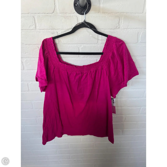 Top Short Sleeve By St Johns Bay In Pink, Size: Xl