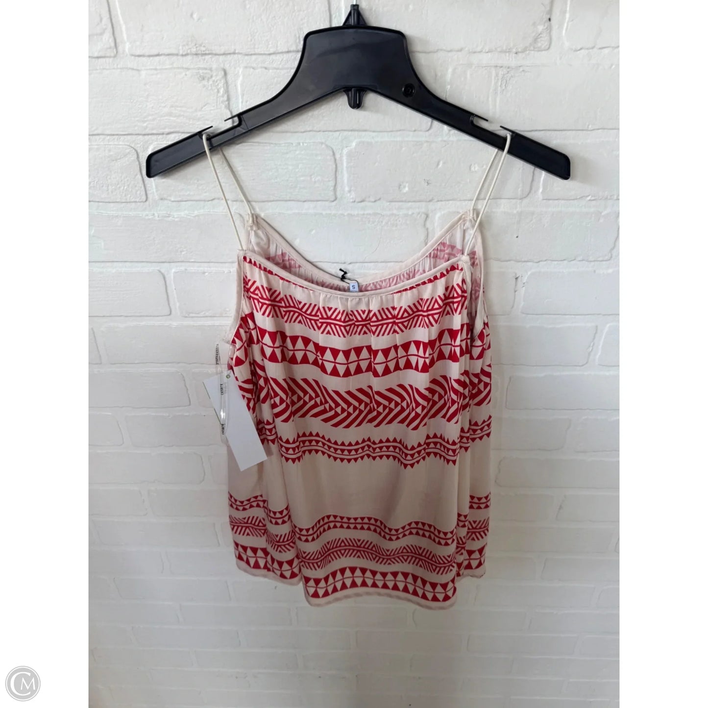 Top Sleeveless By Clothes Mentor In Red & Tan, Size: S