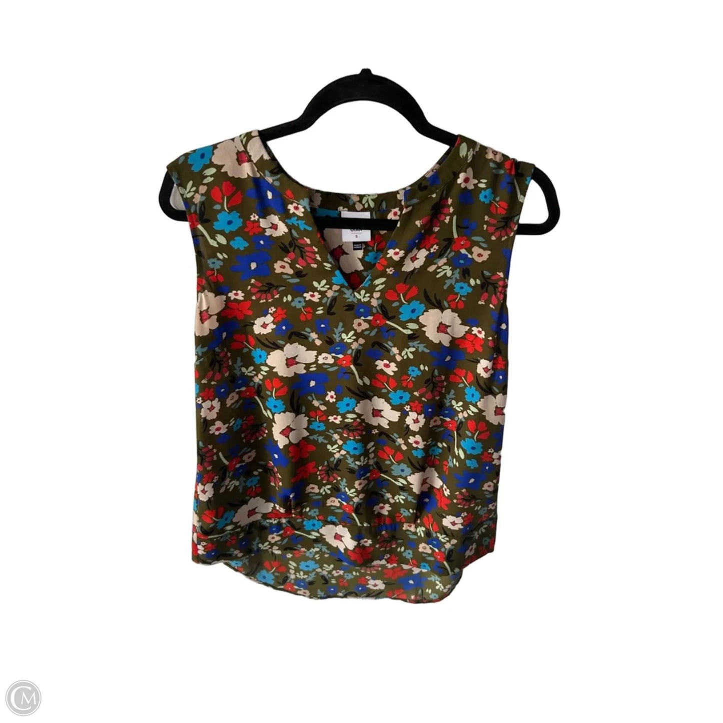 Top Sleeveless By Cabi In Green & Orange, Size: S