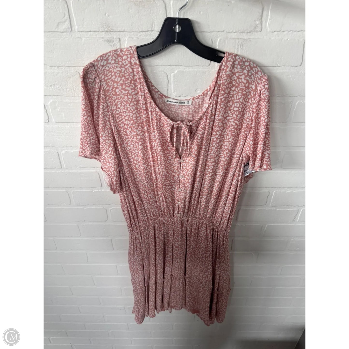 Dress Casual Short By Abercrombie And Fitch In Pink & White, Size: Xl
