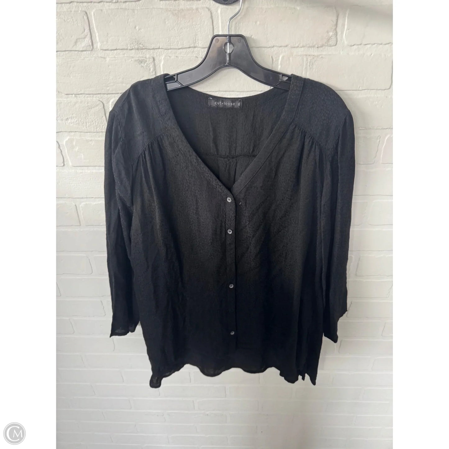 Top Long Sleeve By Cut Loose In Black, Size: Xl