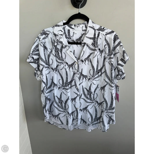 Top Short Sleeve By Jane And Delancey In Black & White, Size: L