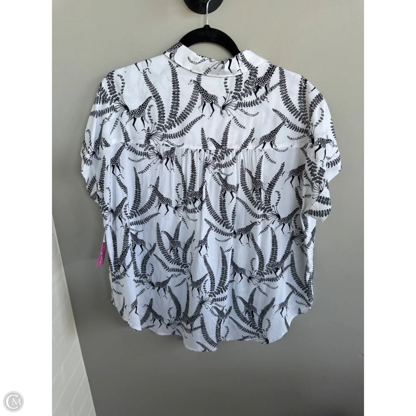 Top Short Sleeve By Jane And Delancey In Black & White, Size: L