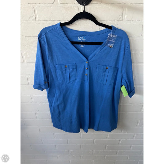 Top Short Sleeve By Croft And Barrow In Blue, Size: Xl