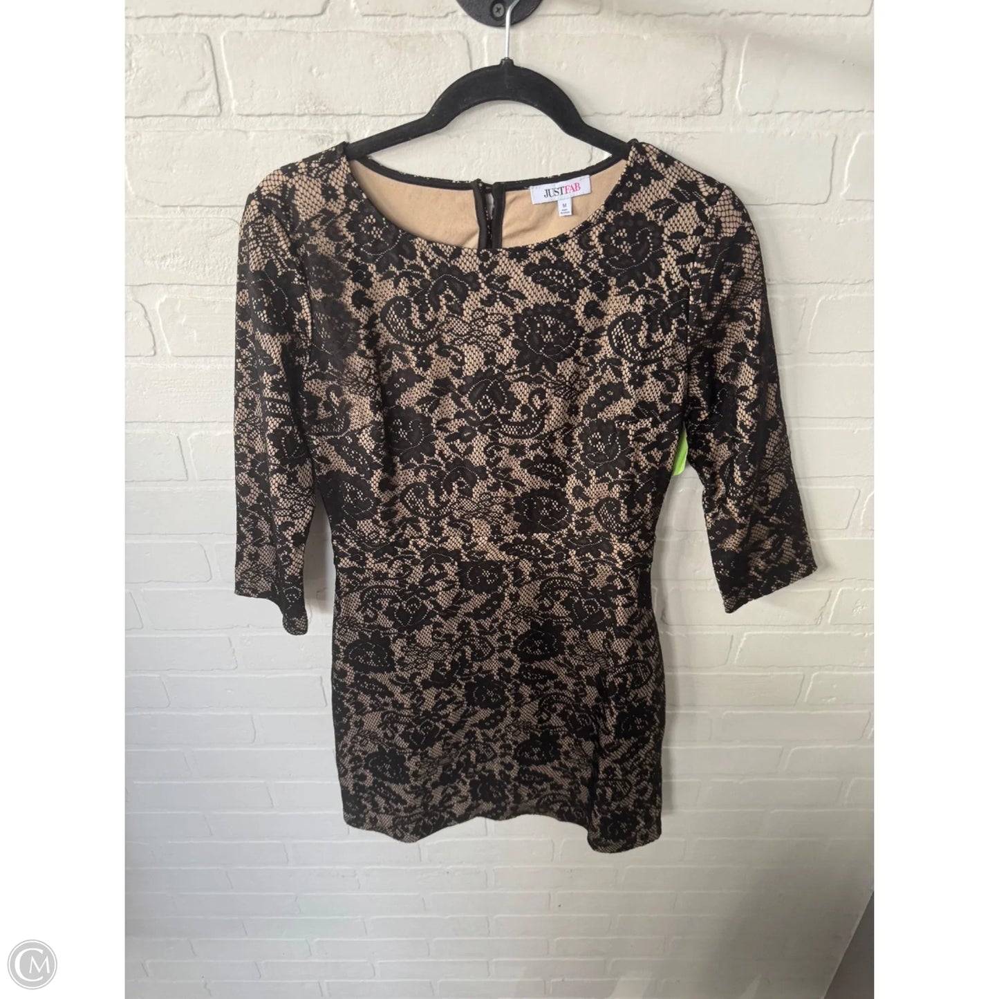 Dress Party Short By Just Fab In Black & Tan, Size: M