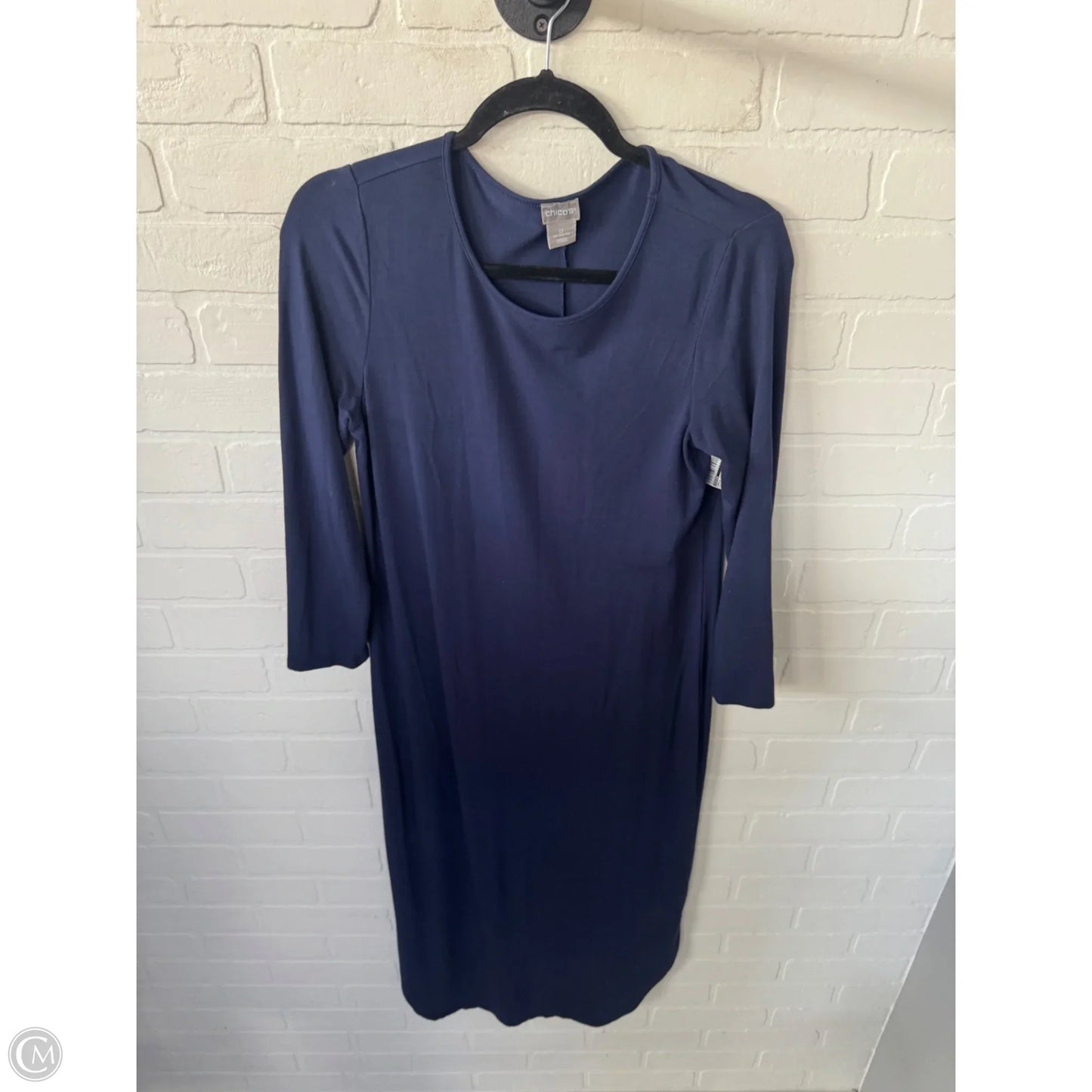 Dress Casual Midi By Chicos In Blue, Size: S