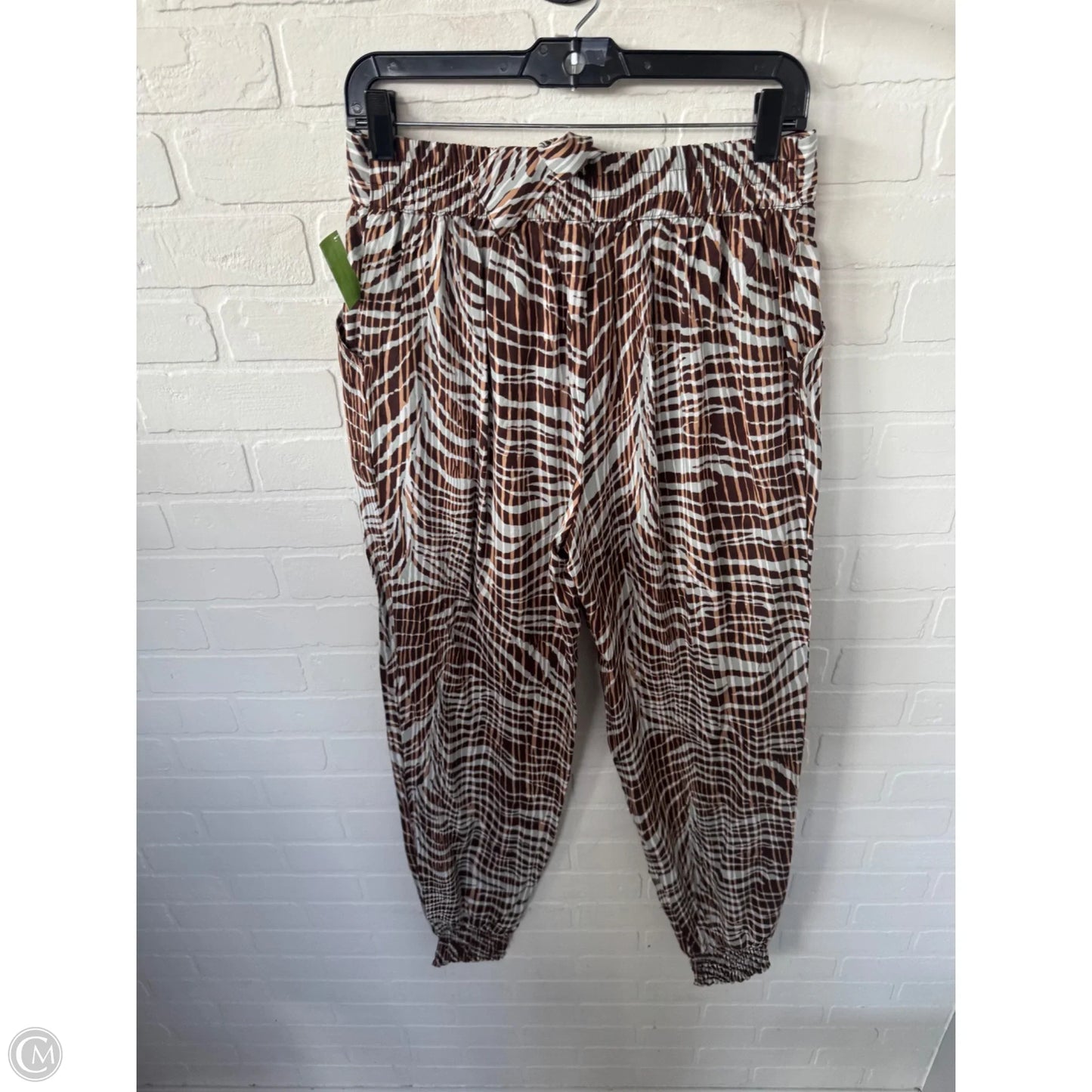 Pants Joggers By Lascana In Brown & Grey, Size: 8