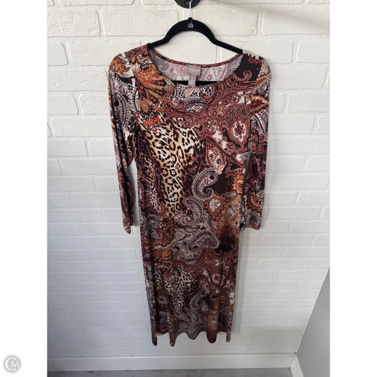 Dress Casual Maxi By Chicos In Brown & Cream, Size: S