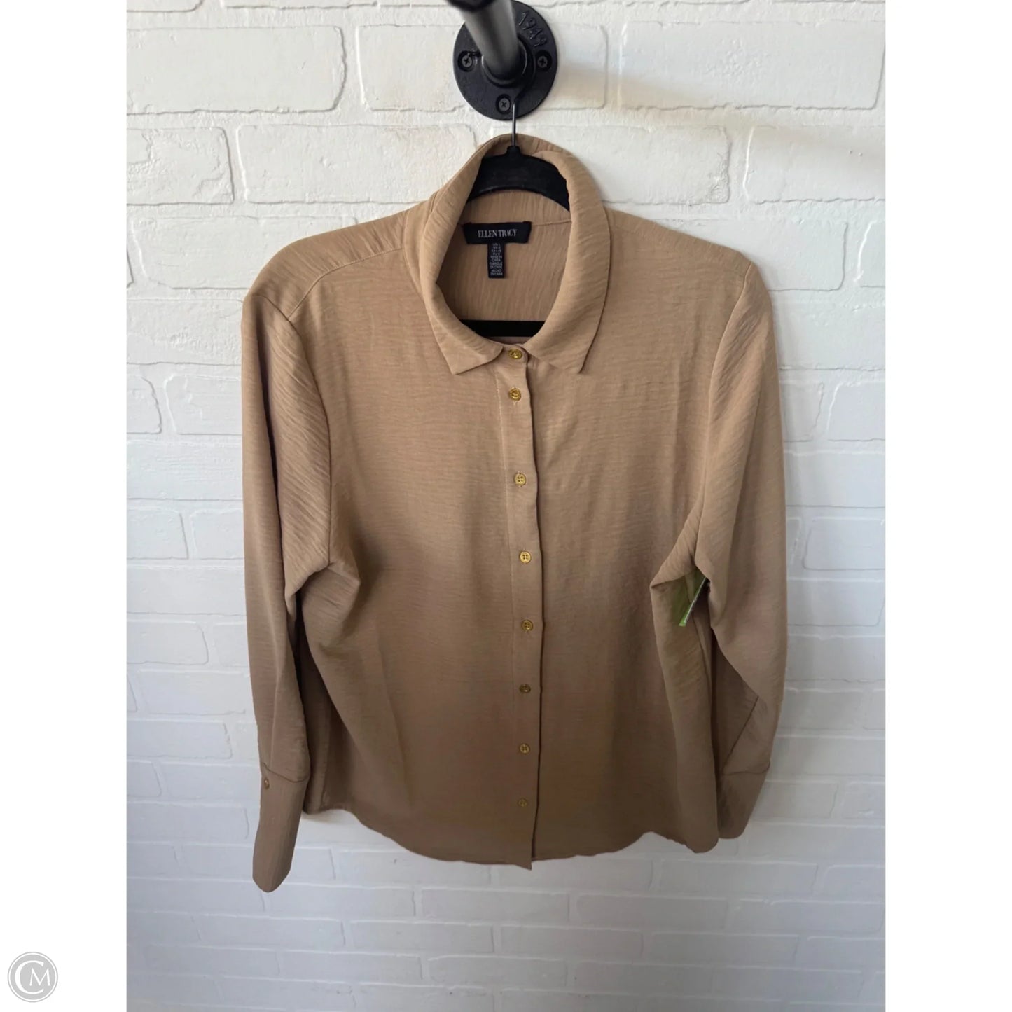 Top Long Sleeve By Ellen Tracy In Tan, Size: L