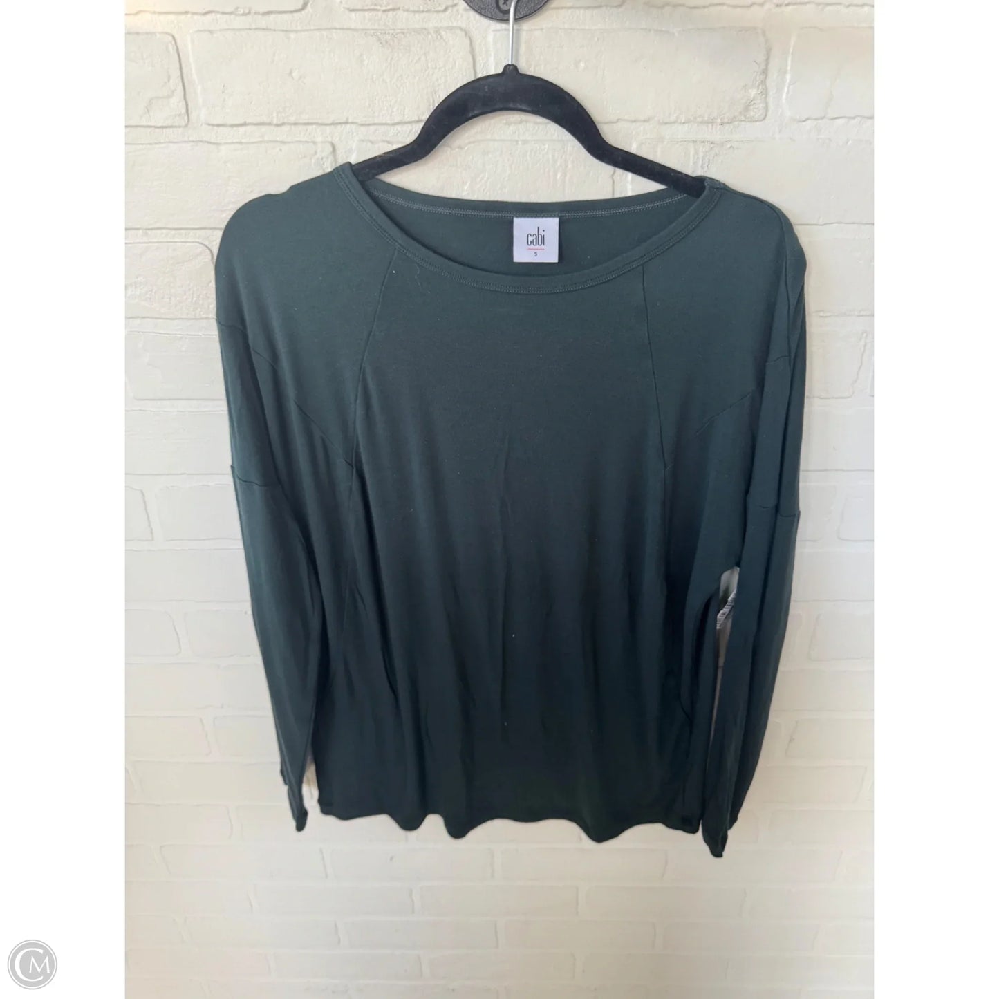 Top Long Sleeve Basic By Cabi In Green, Size: S