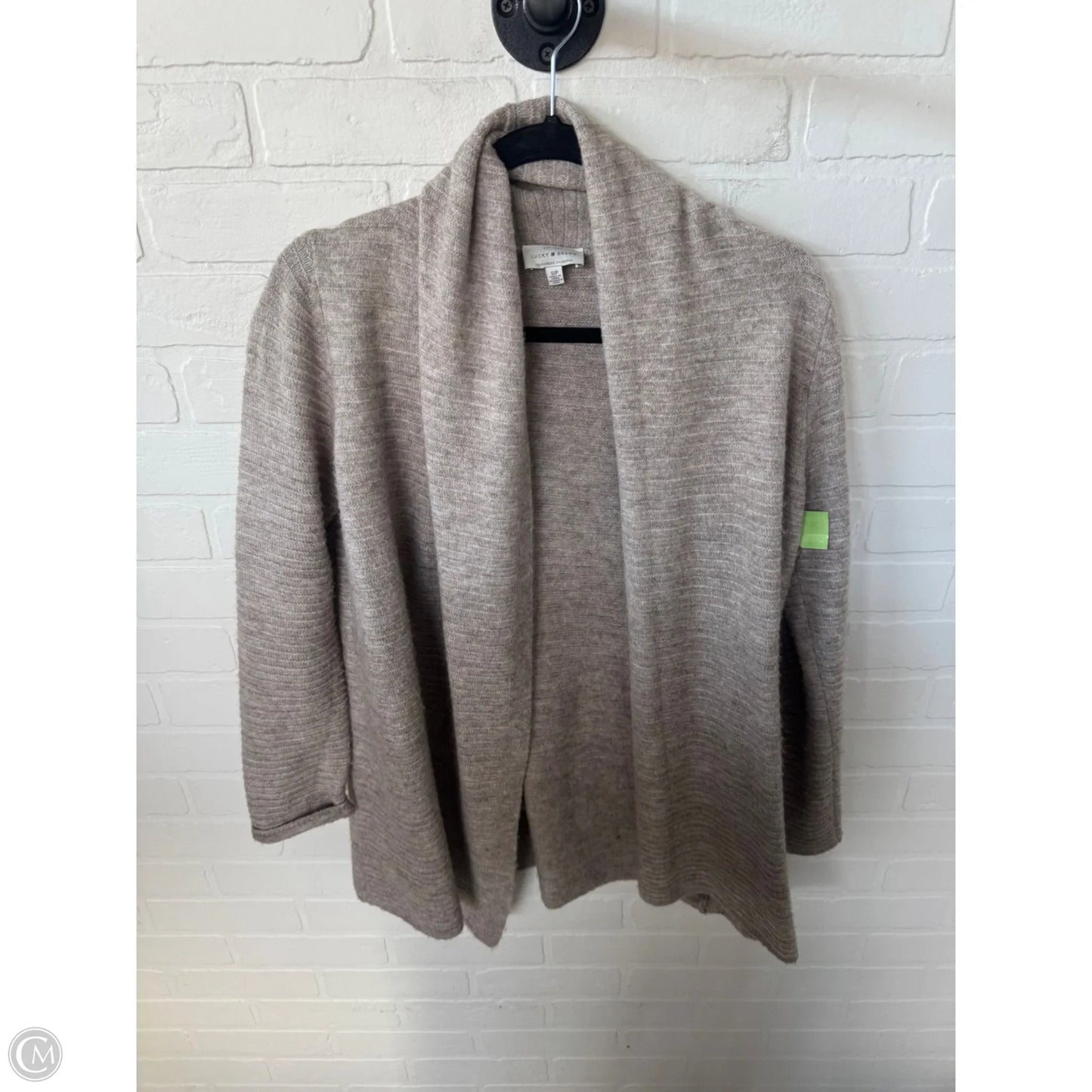 Sweater Cardigan By Lucky Brand In Tan, Size: S