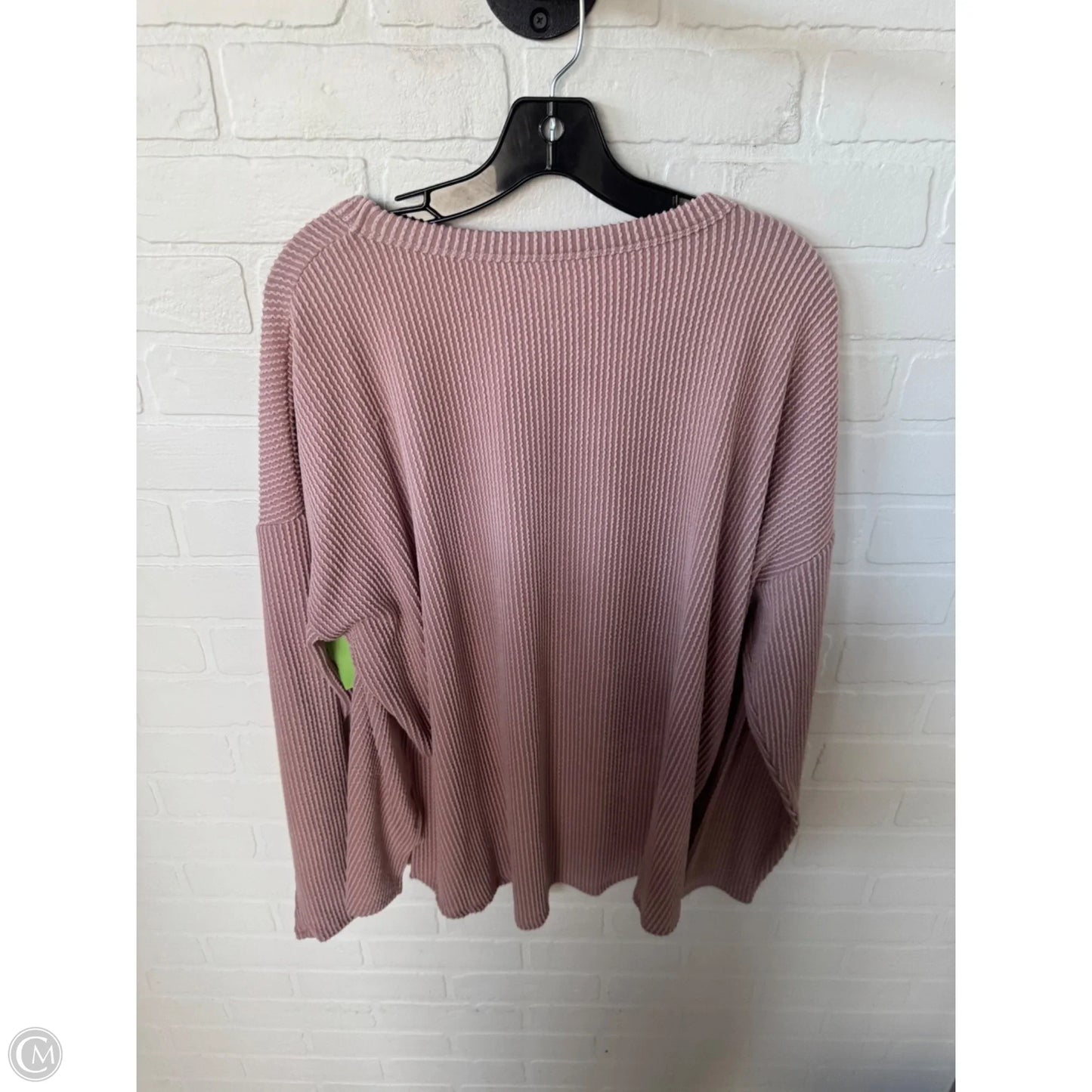 Top Long Sleeve Basic By Maurices In Pink, Size: Xl