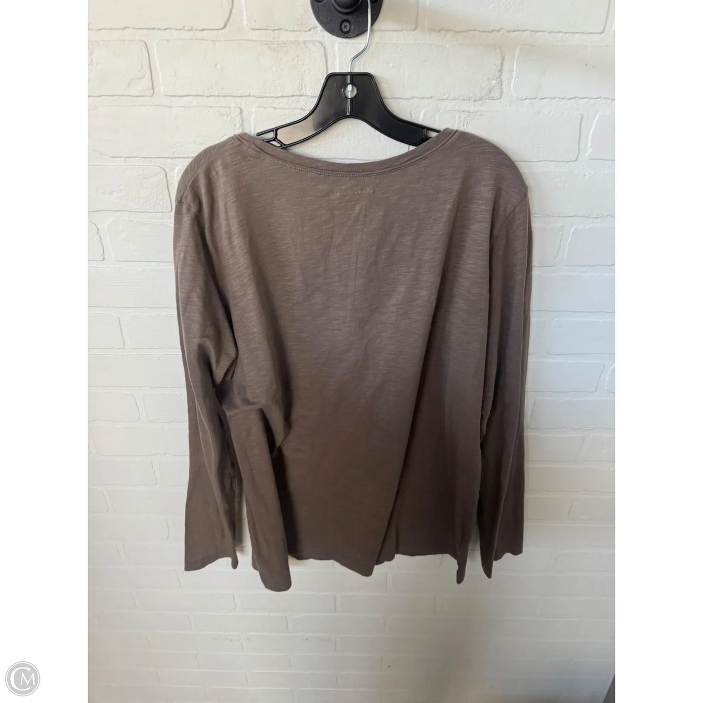 Top Long Sleeve Basic By Eddie Bauer In Brown & Pink, Size: Xxl