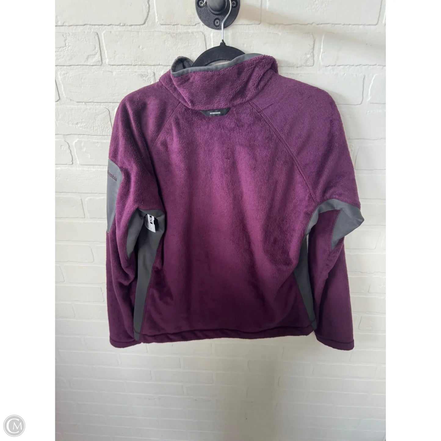 Jacket Fleece By Columbia In Grey & Purple, Size: L
